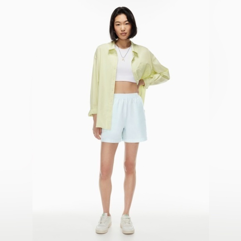 Aritzia Wilfred Free Nova 5" Short in Gd Cloud Blue Cotton Linen Blend Sz Large